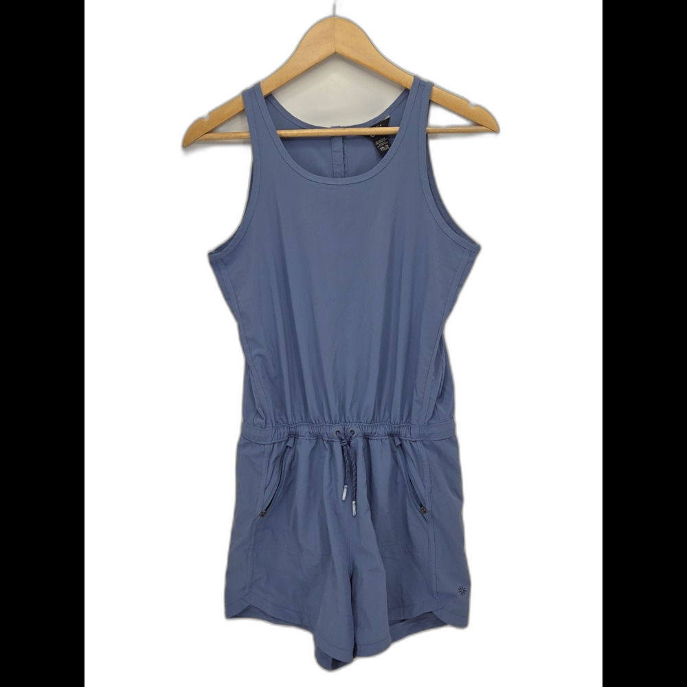 Athleta Girl On The Go Romper Girls XXL 16 Blue Drawstring Athletic Shorts